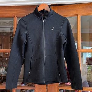Spyder Black zip up core sweater